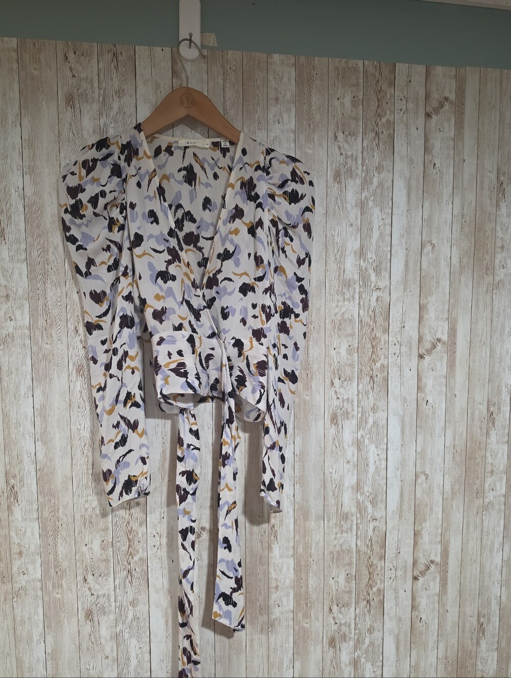 A.L.C Floral Silk Wrap Blouse 0